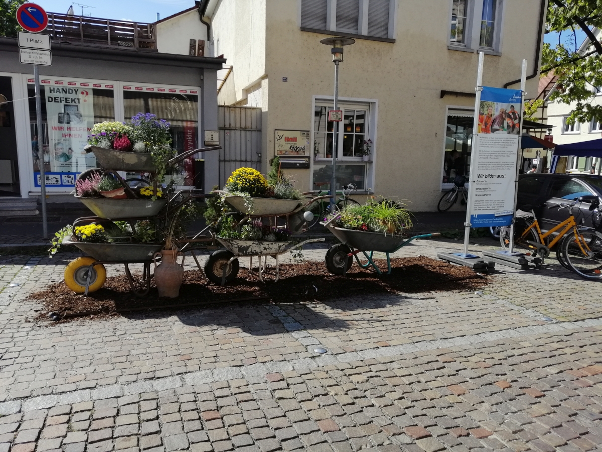 Parkplätze wurden kreativ umgestaltet. Foto: Stadt Ravensburg