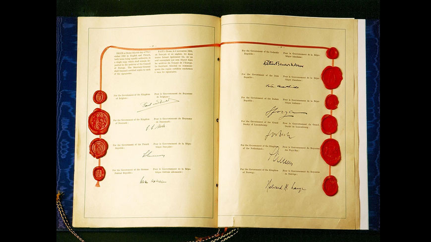 Die EMRK wurde am 4. November 1950 in Rom von Mitgliedern des Europarats unterzeichnet.